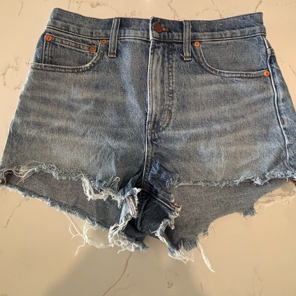 Madewell Pants - Madewell The Perfect Jean Short - High Rise Cutoff Distressed Denim SZ 28